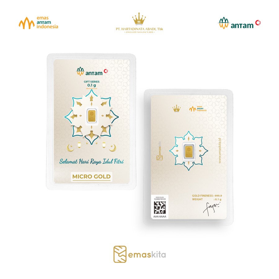 Logam Mulia Microgold ANTAM x Hartadinata Abadi 0.25 gram 0,25 LM emaskita Mini Gold Emas 24K-Lebaran Coklat