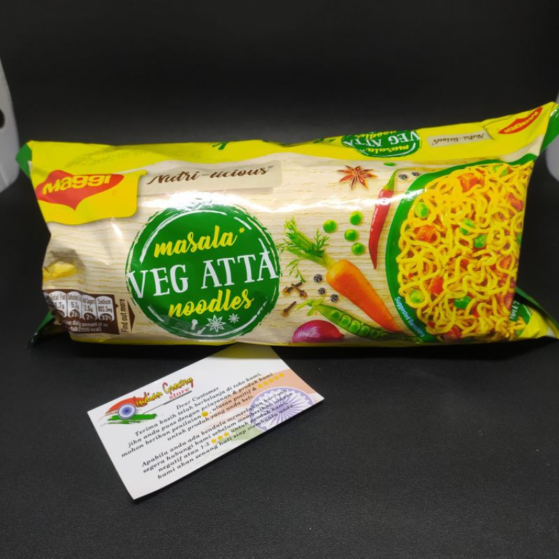 Maggi Masala Veg Atta Noodles Mie Instans Maggi India 290gr Shopee Indonesia