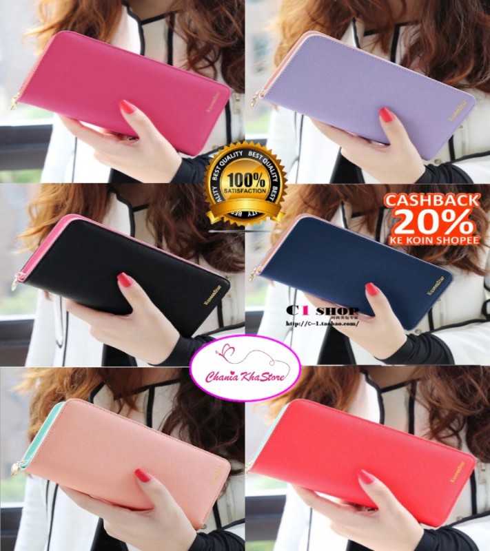 Chania Simple Dompet Kartu Resleting | Dompet Lipat Wanita | Dompet Cewek Import