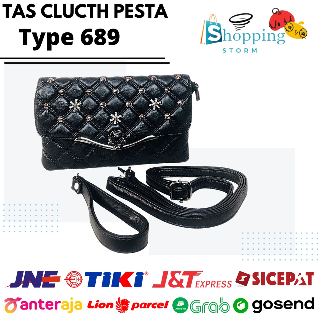 Tas Selempangan Wanita Import Kecil Warna Hitam Clucth Pesta Wanita /Tas Selempang Elegan kekinian t