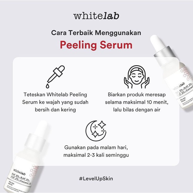 Whitelab Peeling Serum AHA 5% + BHA 2% + PHA 2% + Niacinamide 2% White Lab Kulit Kusam Jerawat Kasar