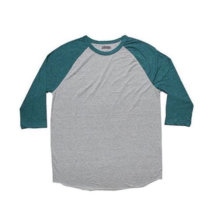 NEW JN KAOS LENGAN PANJANG FOREVER 21 MEN RAGLAN TEE DARK GREEN GREY ORIGINAL