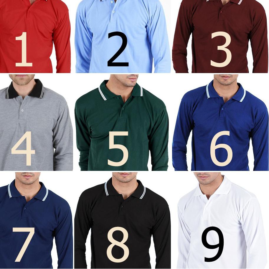 Menarik 636YR Kaos Polo  Shirt Kerah Lengan Panjang Big 