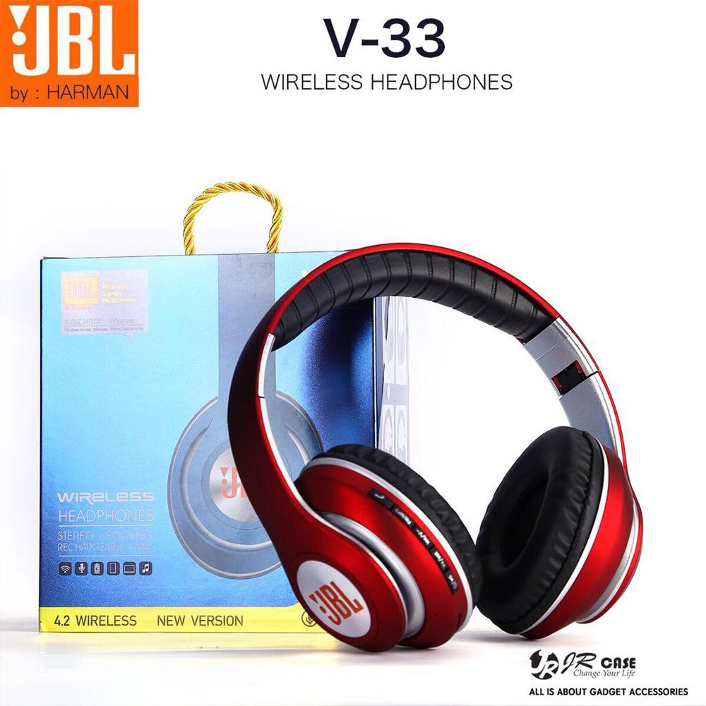 Headset Bluetooth JBL V-33 Handsfree Earphones Headphones