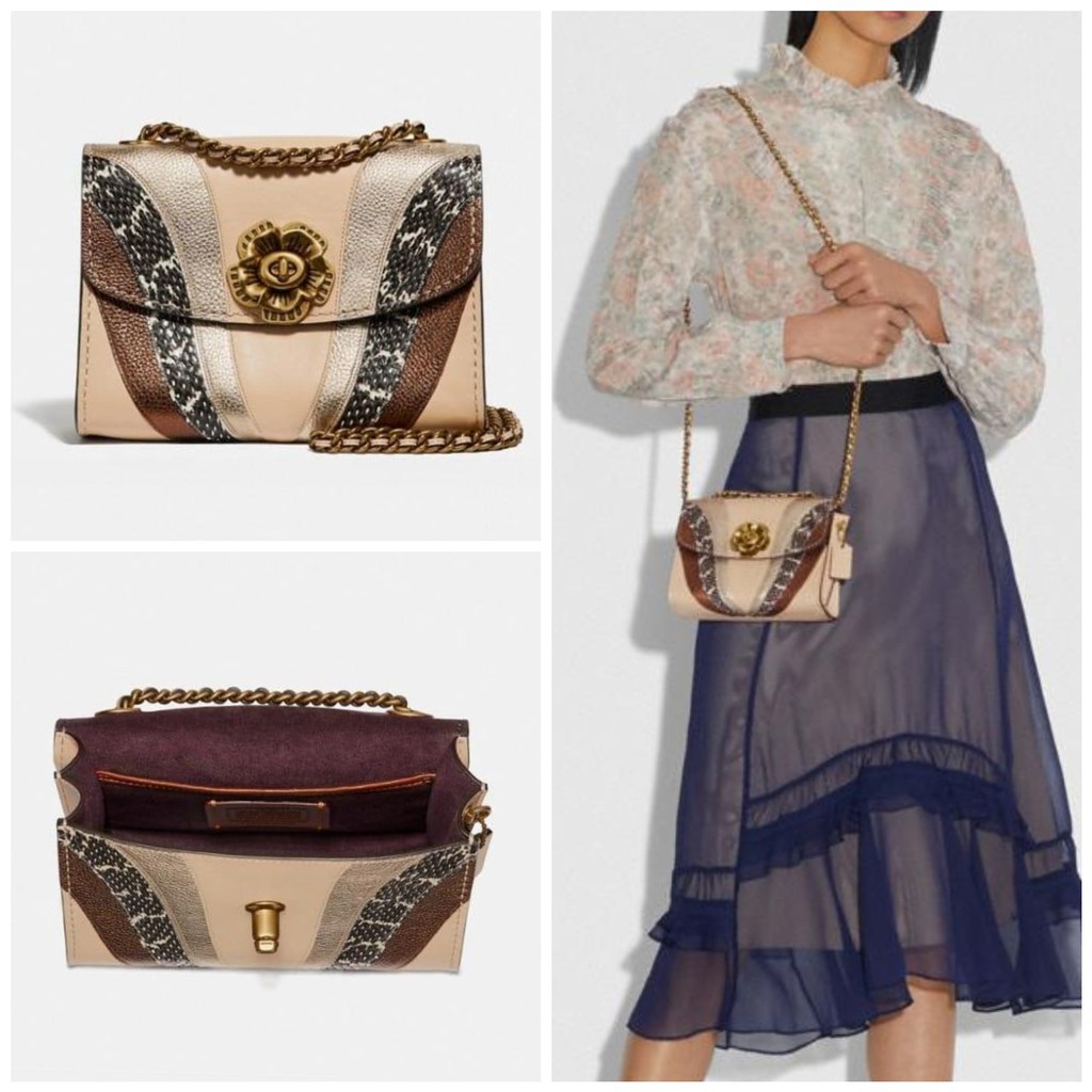 HARGA MURAH   Tas Coach 69659 Parker 18 Wave colorblock ivory multi sz 18x7x13cm