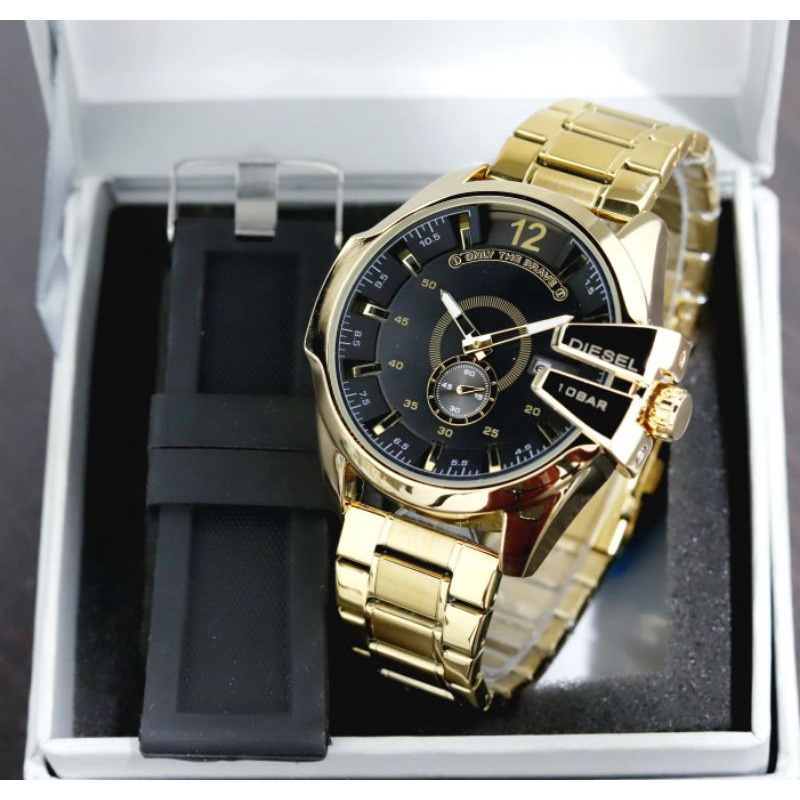 Jam Tangan Pria Diesel Sporty 4.5cm KF2834 original Chrono & Tanggal Aktif free tali rubber & box