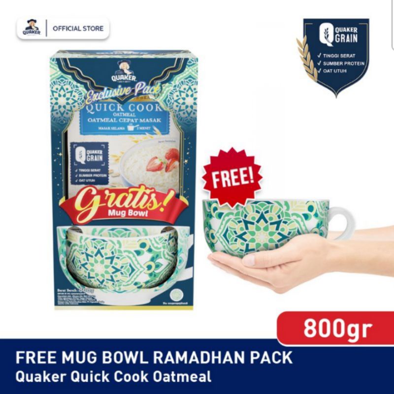 

Quaker Oat Quick Cook 800 gram free Mug