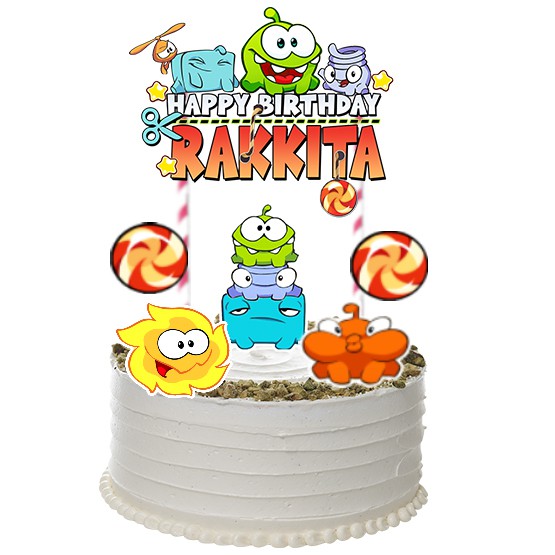 Cut The Rope Topper Cake Birthday / Hiasan Kue Ulang Tahun
