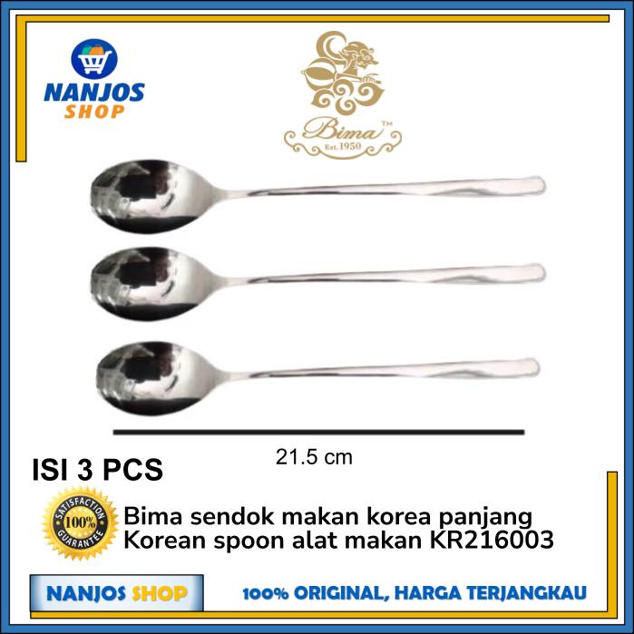 Bima sendok makan korea panjang Korean spoon alat makan KR216003 3 Pcs