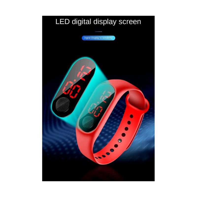 Jam Tangan Gelang LED Slim/ Mi Band LED Pria Wanita /Jam Tangan Kekinian