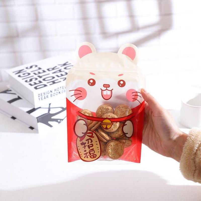 zipper bag LUCKY CAT/ plastik ziplock lucu dan unik hoki cat  harga 5 pcs