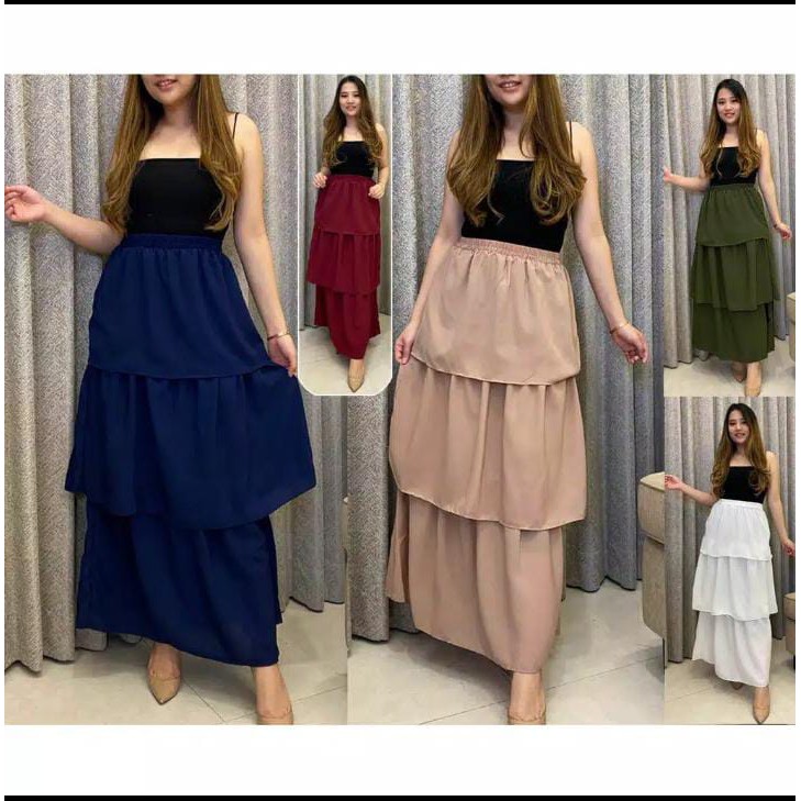 112# Rok susun wanita bahan moscrepe // rok susun premium