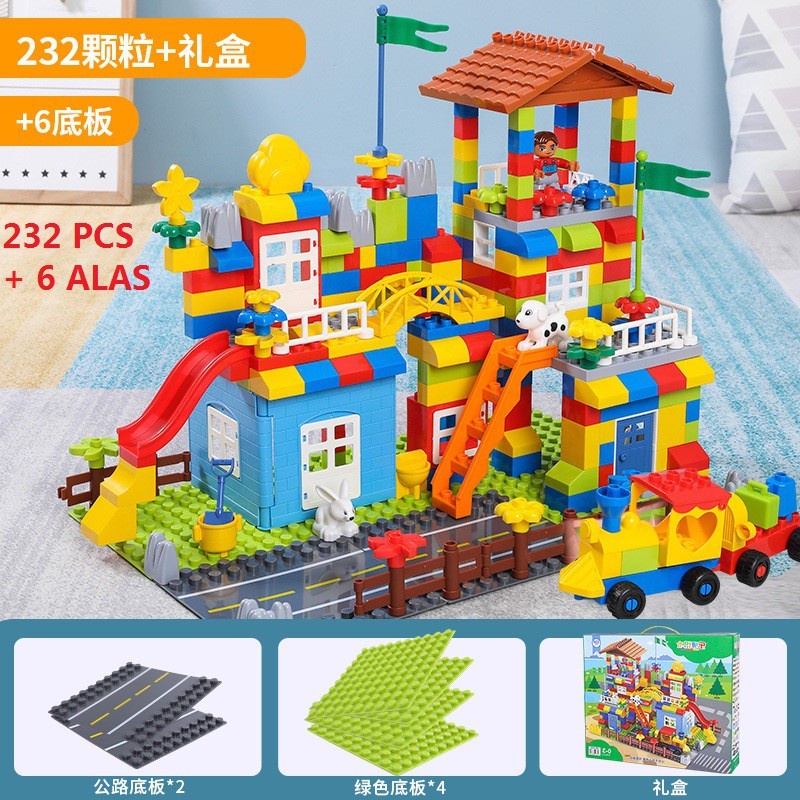 lego building blocks duplo seri benteng kerajaan mainan anak laki laki