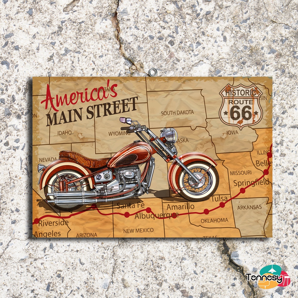 TENNESY HIASAN DINDING VINTAGE MOBIL MOTOR HARLEY 30x20CM POSTER PAJANGAN KAYU DEKORASI DINDING DEKORASI DINDING KAMAR TIDUR RUMAH