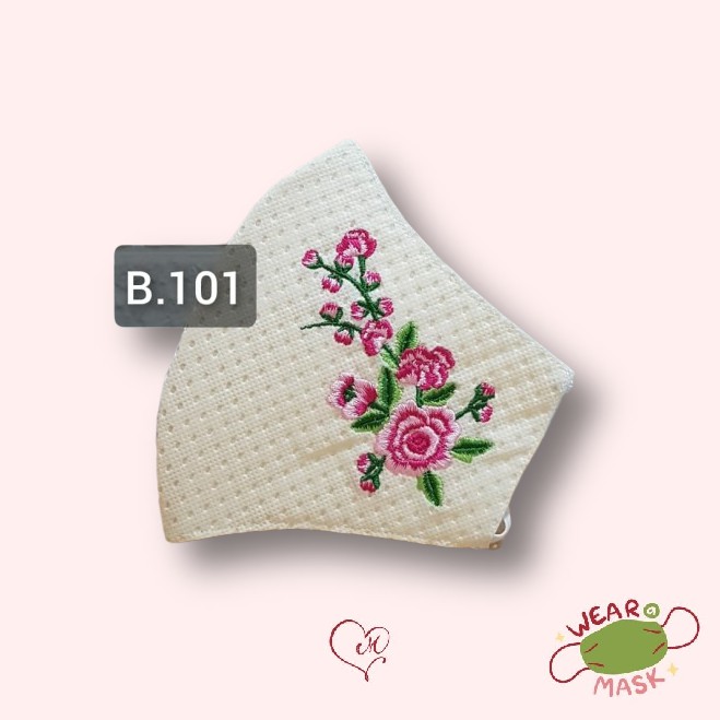 MASKER KAIN BORDIR PREMIUM NON MEDIS KN95 6PLY (WATER REPELLENT/ WASHABLE/ANTI MICROBIAL)  SAKURA