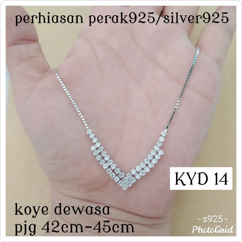 KALUNG PLUS LIONTIN PERAK 925 LAPIS EMAS PUTIH KYD 14 , KALUNG AUREL/ KALUNG FUJI