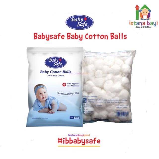 Baby Safe Cotton Ball 100 pcs - Kapas bulat bayi