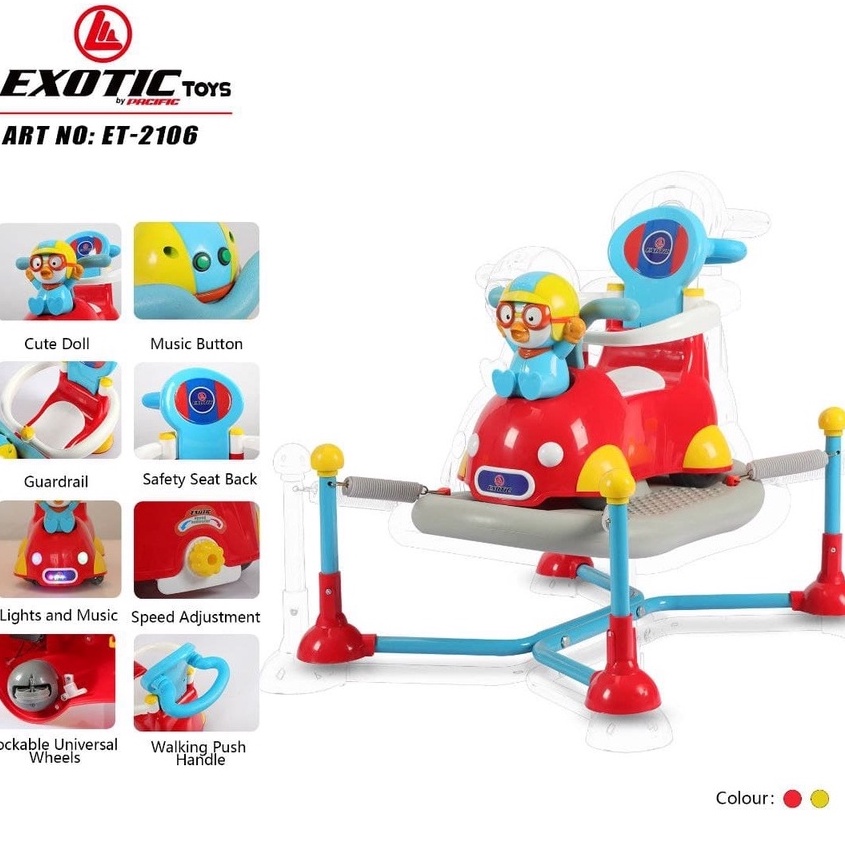Mobil Mainan Exotic ET2106 Maks 25kg 4in1 Mobil Ontang Anting, Kuda Goyang, Walker & Ride-On