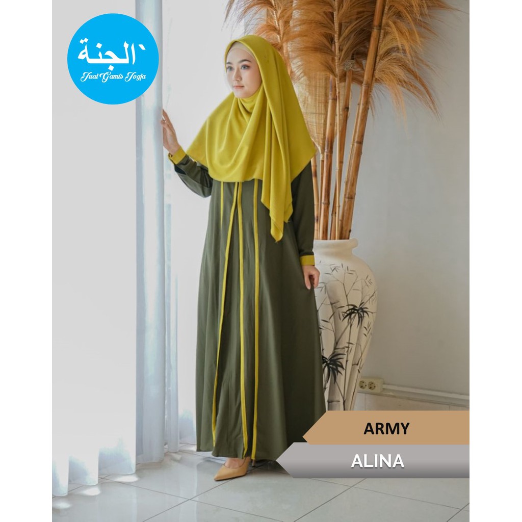 Gamis Cantik Alina ELHURRIYAH Bahan Madame Sexy Premium Ukuran S s/d XXL
