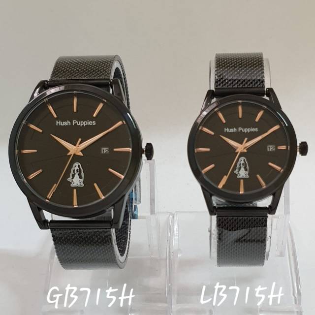 Jam Tangan Pria&amp;Wanita Hush Puppies Tanggal Strap Rantai Pasir.