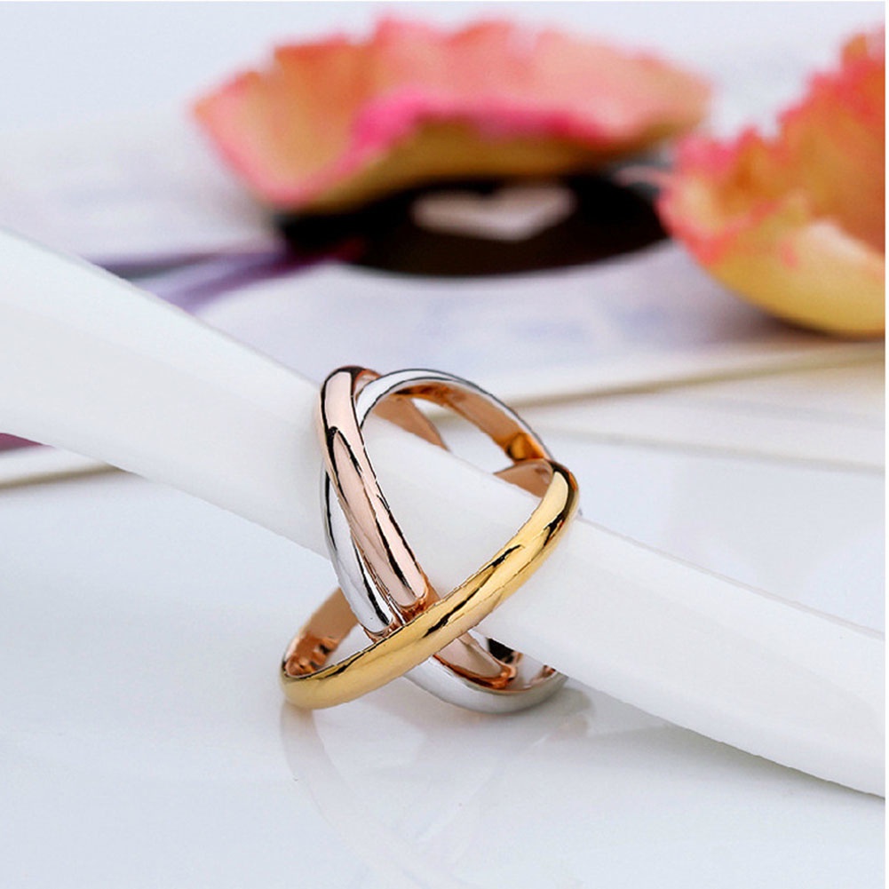 Hu Hu Hu Hu Hu Alat Bantu Pasang Kacamata♡ Cincin Wanita Model Tiga Lingkaran Gaya Minimalis Untuk Pestahadiah Valentine