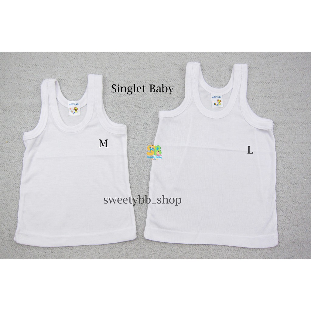 Singlet Bayi UNISEX / Pakaian Dalam Anak / Kaos Kutang Anak (0 - 2 THN)  6PCS