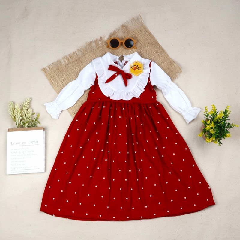 gamis polka anak murah bagus keren berkualitas