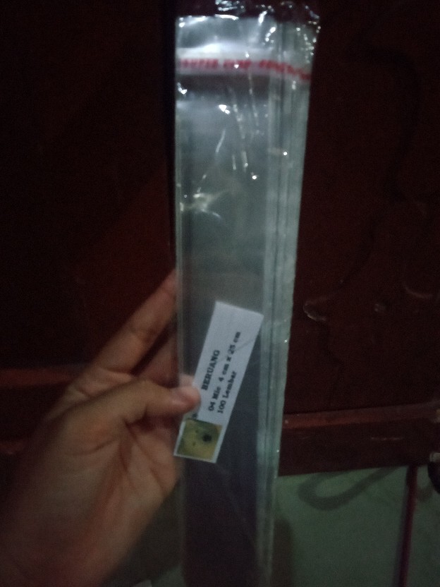 Opp 4x20 4x25 Pakai Lem Perekat Plastik Kaca Undangan Souvenir Alat Tulis Kue Kalung Aksesoris Tebal