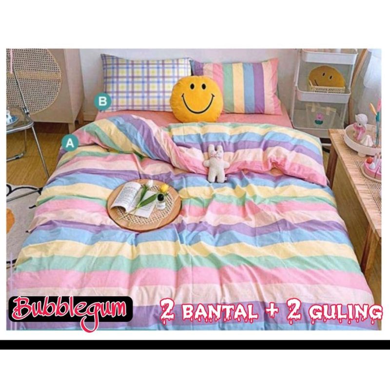 Sprei Motif Bubblegum Aesthetic / uk 180x200 / sprei ala korean style