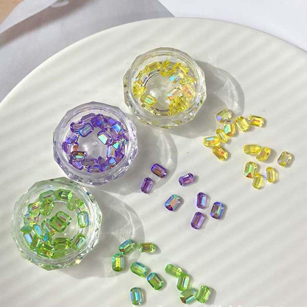 Agustina Aurora Nail Art Rhinestones Warna-Warni Fashion Symphony Candy Color Nail Ornament 3D Perhiasan Kuku