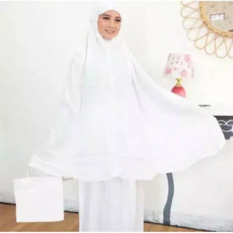 MUKENA MUKENAH PERALATAN SHOLAT WANITA MUSLIM DEWASA KATUN RAYON SUPER TEBAL ADEM UKURAN JUMBO BESAR