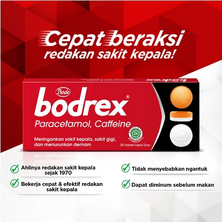 Bodrex Tablet per box (2 strip @ 10 tablet)