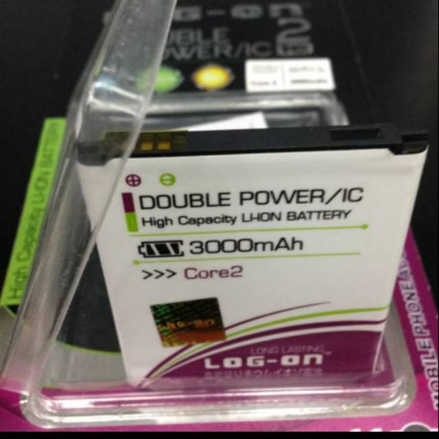 Baterai Batre Battery Log-On Samsung Galaxy Core 2 Core2 G355H Double Power