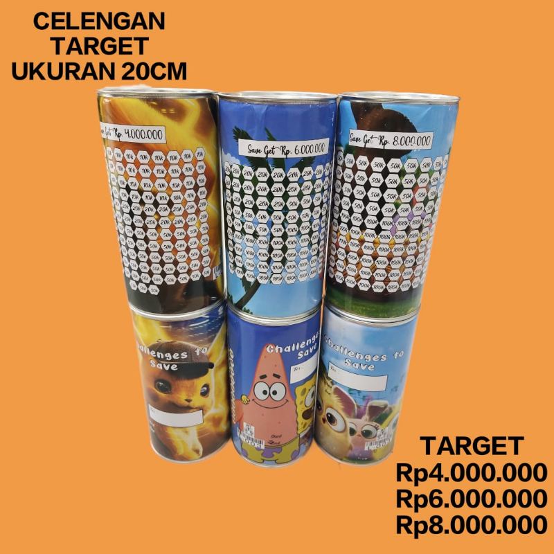 Celengan target / Celengan uang / Celengan bulat