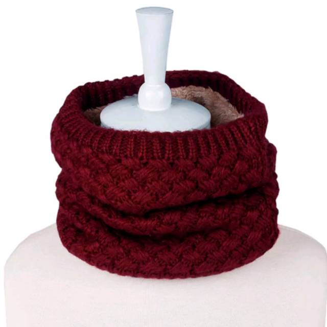 READY INDONESIA KIDS WINTER INFINITY KNITTED VELVET NECK SCARF BOY GIRL