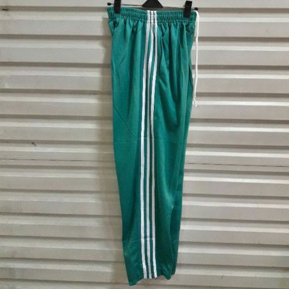 celana training hijau lis putih/training panjang dewasa pria/wanita MLXL-1