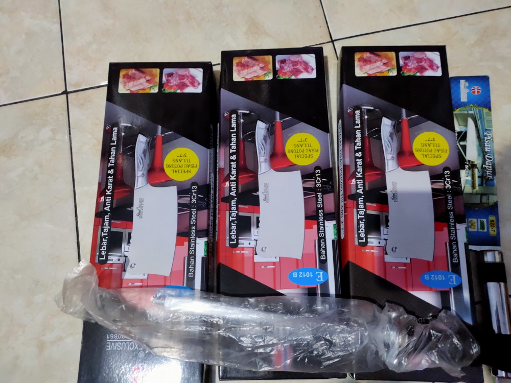 E1012b Pisau Dapur - Golok Cincang Daging Dan Tulang Bahan Stainless Steel Spesial Potong Tulang