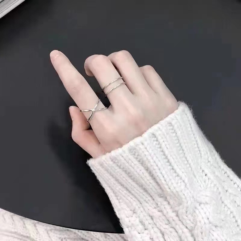 Cincin Model Terbuka Adjustable Gaya Korea Untuk Pelajar