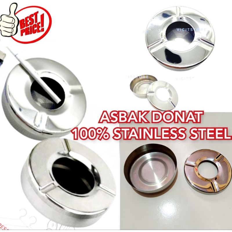 ASBAK BULAT STAINLESS STEEL / ASBAK DONAT STAINLESS STEEL / ASBAK ROKOK