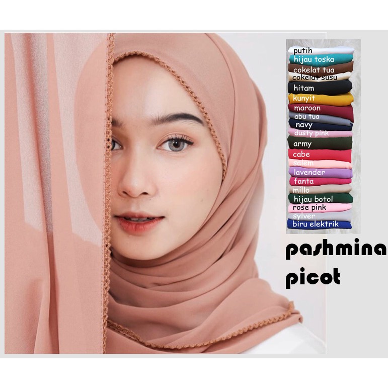 PASHMINA CROCHET PASMINA PICOT DIAMOND 150*75 CROCHET SULAM RENDA RAJUT  WARNA KOMPLIT GROSIRR31