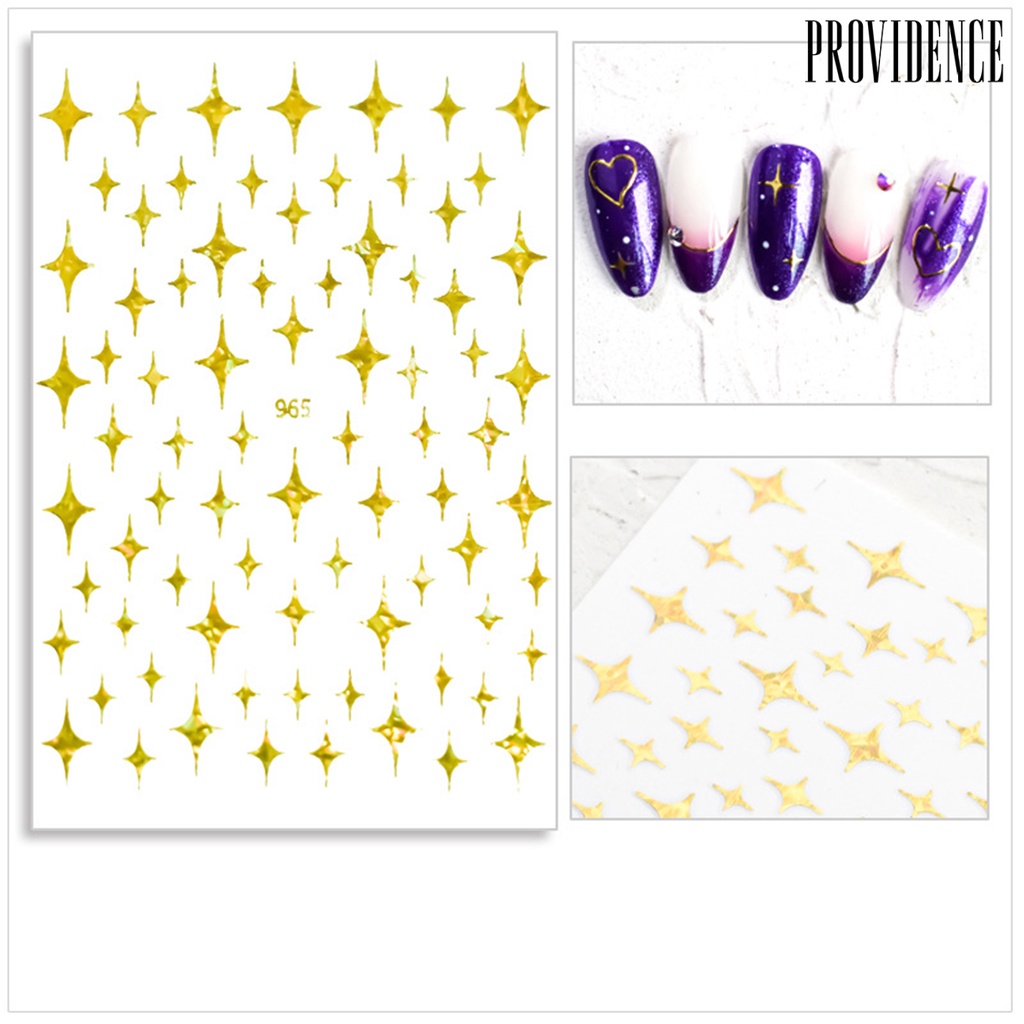 Providence 7Pcs/Set Nail Meteor Decals Back Glue Easy to Stick Glitter Starlight Meteor 3D Manicure Stickers for Female