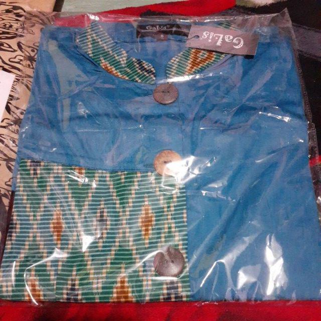 Tunik Batik Galis Katun Jepang Kombinasi Tenun Nusantara Bg133