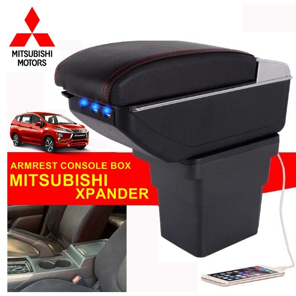 Armrest Console Box Kotak Alas Lengan MITSUBISHI XPANDER EXPANDER PNP dual stack 7 Port USB Charger