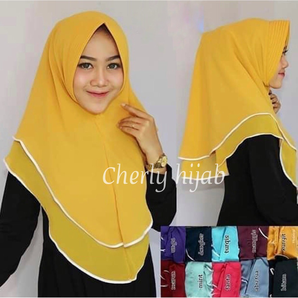 cherly hijab || KHIMAR BISBAN LIST PITA