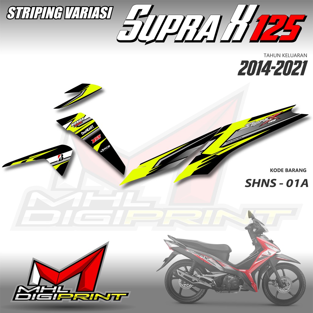 STRIPING VARIASI SUPRA X 125 - STIKER SUPRA X 125 GENERASI TERAKHIR - SHNS 01