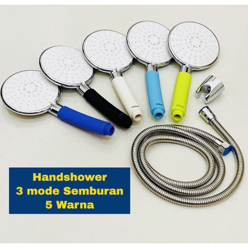 642 HandShower Set 3 Mode 5 Warna / Shower Mandi Hand Shower Kepala Air Paket Set