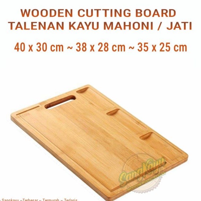 Talenan kayu besar line edge kayu jati mahoni wooden cutting board 02