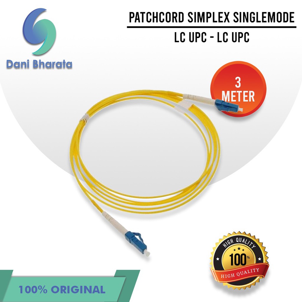 Patchcord Fiber Optik Simplex SM LC UPC to LC UPC Panjang 3 Meter