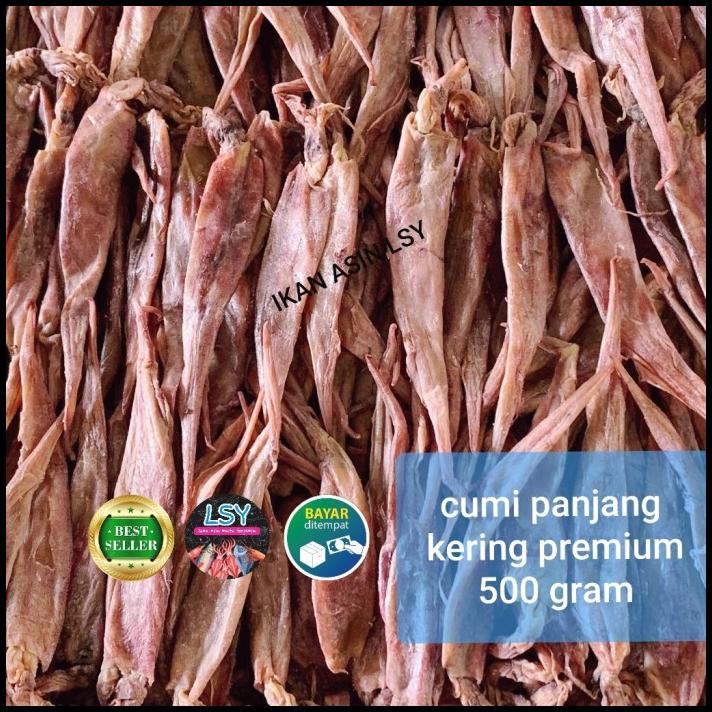 

Ikan Asin / Cumi Asin Panjang Super 500Gr