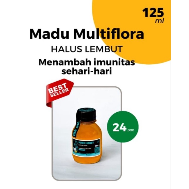 

Madu Murni Asli Nektar Bunga Multiflora Raw Honey [125ml]